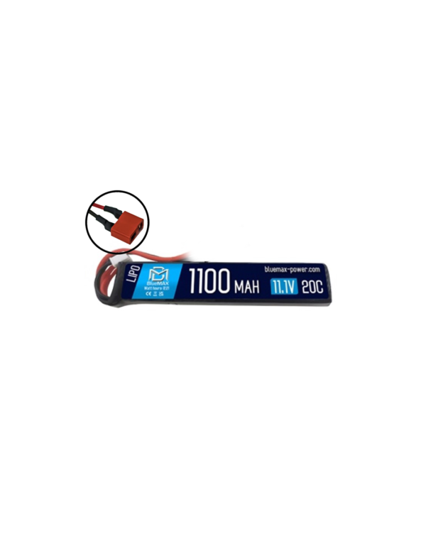 BLUEMAX LIPO BATTERY 11.1V 1100 mAh 20C STICK - T-PLUG/DEANS