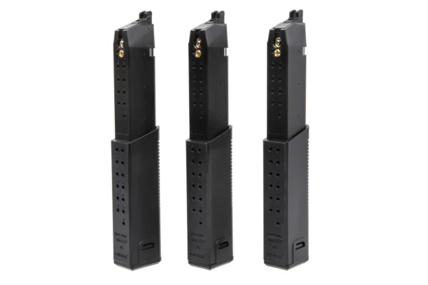 Set of 3 Green Gas Krytac 60-ball magazines for Kriss Vector replicas Black