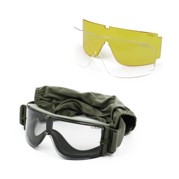 ÓCULOS CORSO REVENGE X800 C/CAIXA 3 LENTES VERDE