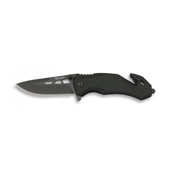 FACA ALBAINOX SEGURANÇA 5.8CM LISA PRETA
