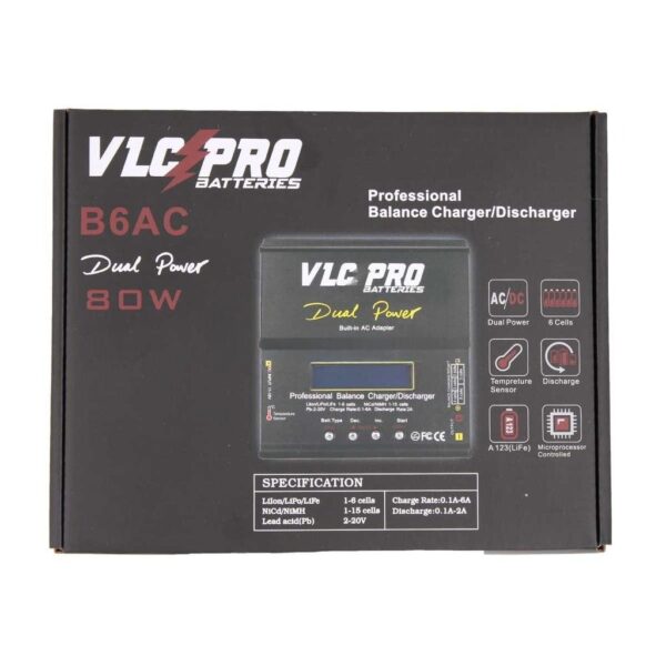 CARREGADOR BATERIA VLC PRO B6AC BALANCEADOR LIPO/LIFE/NIMH 80W